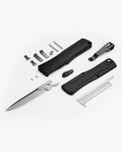 Bechmade OM Auto OTF 4850 Knife 2.475" S30V Satin Clip Point (USA) - NORTH RIVER OUTDOORS