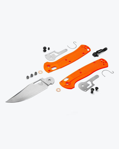 Benchmade 15535 Taggedout Axis Folding Knife 3.5" CPM-154 Stonewashed, Orange Grivory Handles - NORTH RIVER OUTDOORS