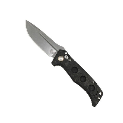 Benchmade 2730-03 Shane Sibert Mini Adamas Auto Folding Knife 3.25" CPM MagnaCut Satin Plain Edge - Marbled Carbon Fiber Handles - NORTH RIVER OUTDOORS