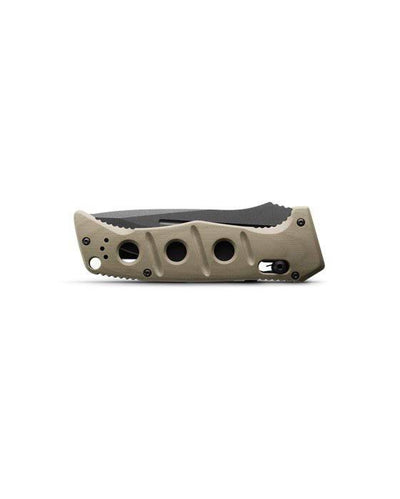 Benchmade 2750GY-3 Auto Adamas Folding Knife 3.78" CruWear Tungsten Gray Plain Blade Desert Tan G10 - NORTH RIVER OUTDOORS