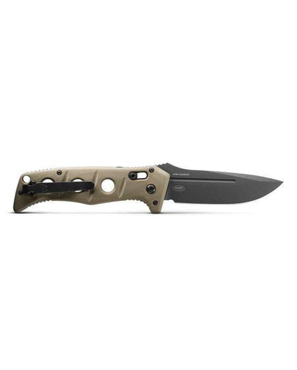 Benchmade 2750GY-3 Auto Adamas Folding Knife 3.78" CruWear Tungsten Gray Plain Blade Desert Tan G10 - NORTH RIVER OUTDOORS