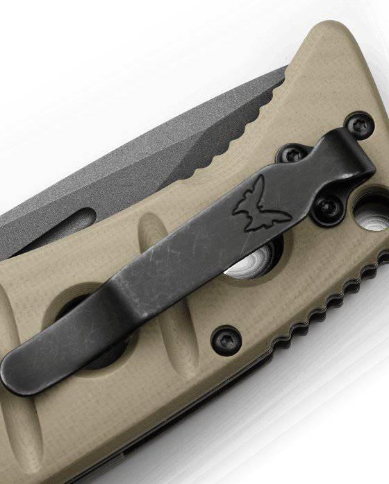 Benchmade 2750GY-3 Auto Adamas Folding Knife 3.78" CruWear Tungsten Gray Plain Blade Desert Tan G10 - NORTH RIVER OUTDOORS