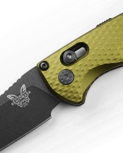 Benchmade 2900BK-2 Auto Immunity Folding Knife 2.49" CPM-M4 Cobalt Black Wharncliffe Woodland Green Handles - NORTH RIVER OUTDOORS