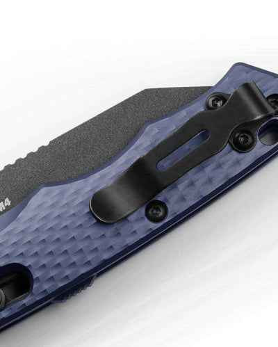 Benchmade 2900BK Auto Immunity Folding Knife 2.49" CPM-M4 Cobalt Black Wharncliffe Crater Blue Billet Handles - NORTH RIVER OUTDOORS