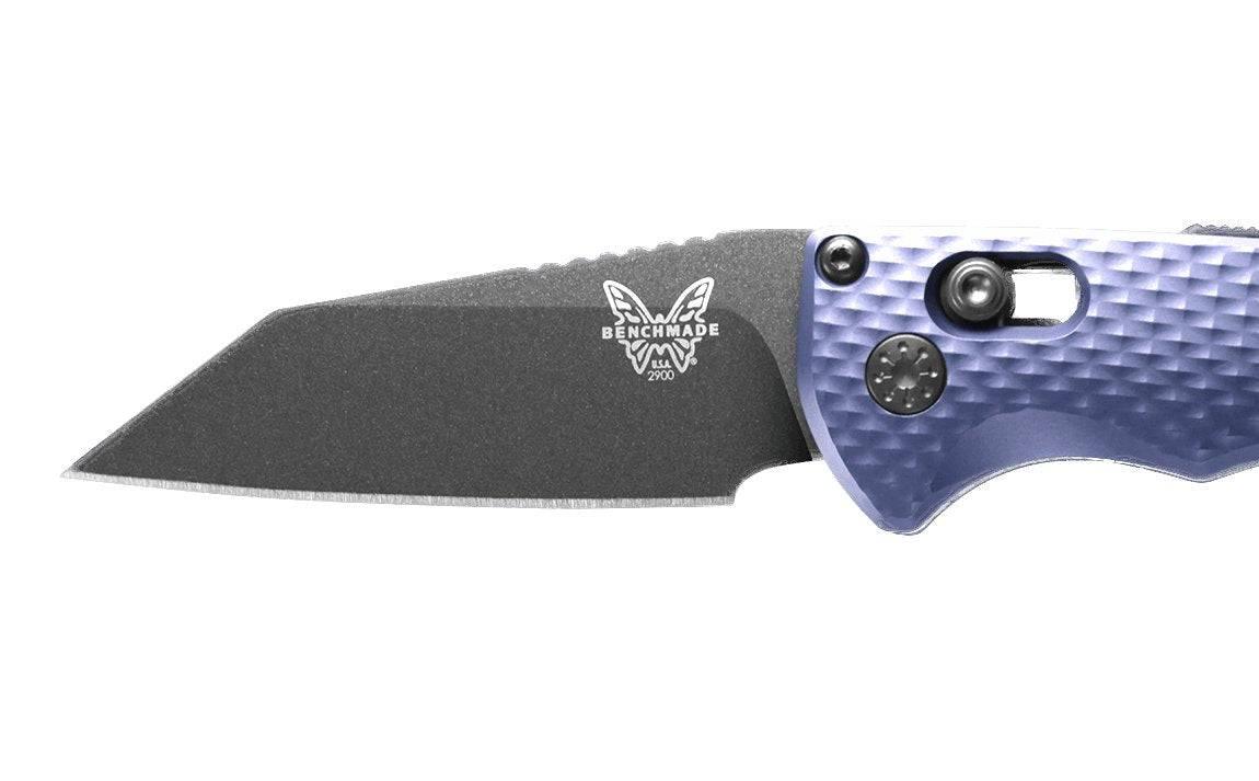 Benchmade 2900BK Auto Immunity Folding Knife 2.49" CPM-M4 Cobalt Black Wharncliffe Crater Blue Billet Handles - NORTH RIVER OUTDOORS