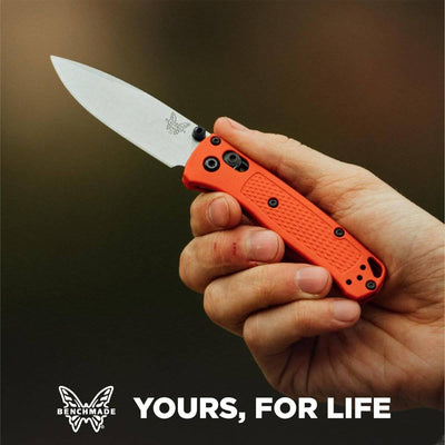 Benchmade 533-04 Limited Mini Bugout AXIS Folding Knife 2.82" S30V Satin Plain Blade Mesa Red Grivory Handles - NORTH RIVER OUTDOORS