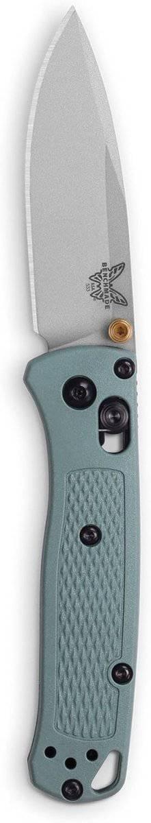 Benchmade 533SL-07 Seasonal Mini Bugout AXIS Folding Knife 2.82" S30V Crushed Silver Cerakote Plain Blade Sage Green Grivory Handles - NORTH RIVER OUTDOORS