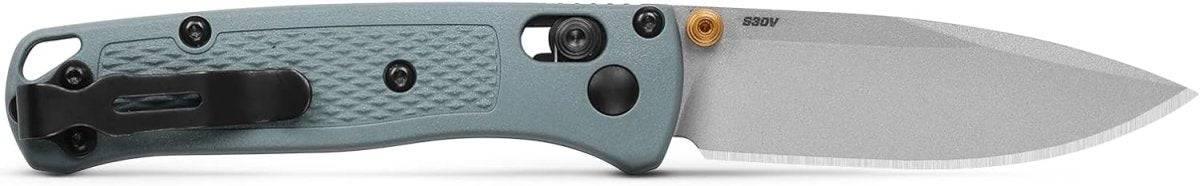 Benchmade 533SL-07 Seasonal Mini Bugout AXIS Folding Knife 2.82" S30V Crushed Silver Cerakote Plain Blade Sage Green Grivory Handles - NORTH RIVER OUTDOORS