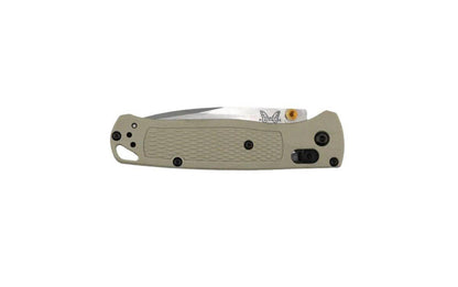 Benchmade 535-12 Bugout AXIS Folding Knife 3.24" S30V Satin Plain Blade Tan Grivory Handles w/ Gold Accents - NORTH RIVER OUTDOORS