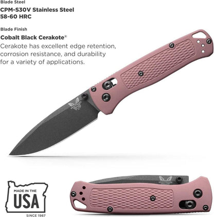 Benchmade 535BK-06 Limited Bugout AXIS Folding Knife 3.24" S30V Cobalt Black Cerakote Plain Blade Alpine Glow Grivory Handles - NORTH RIVER OUTDOORS