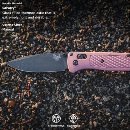 Benchmade 535BK-06 Limited Bugout AXIS Folding Knife 3.24" S30V Cobalt Black Cerakote Plain Blade Alpine Glow Grivory Handles - NORTH RIVER OUTDOORS