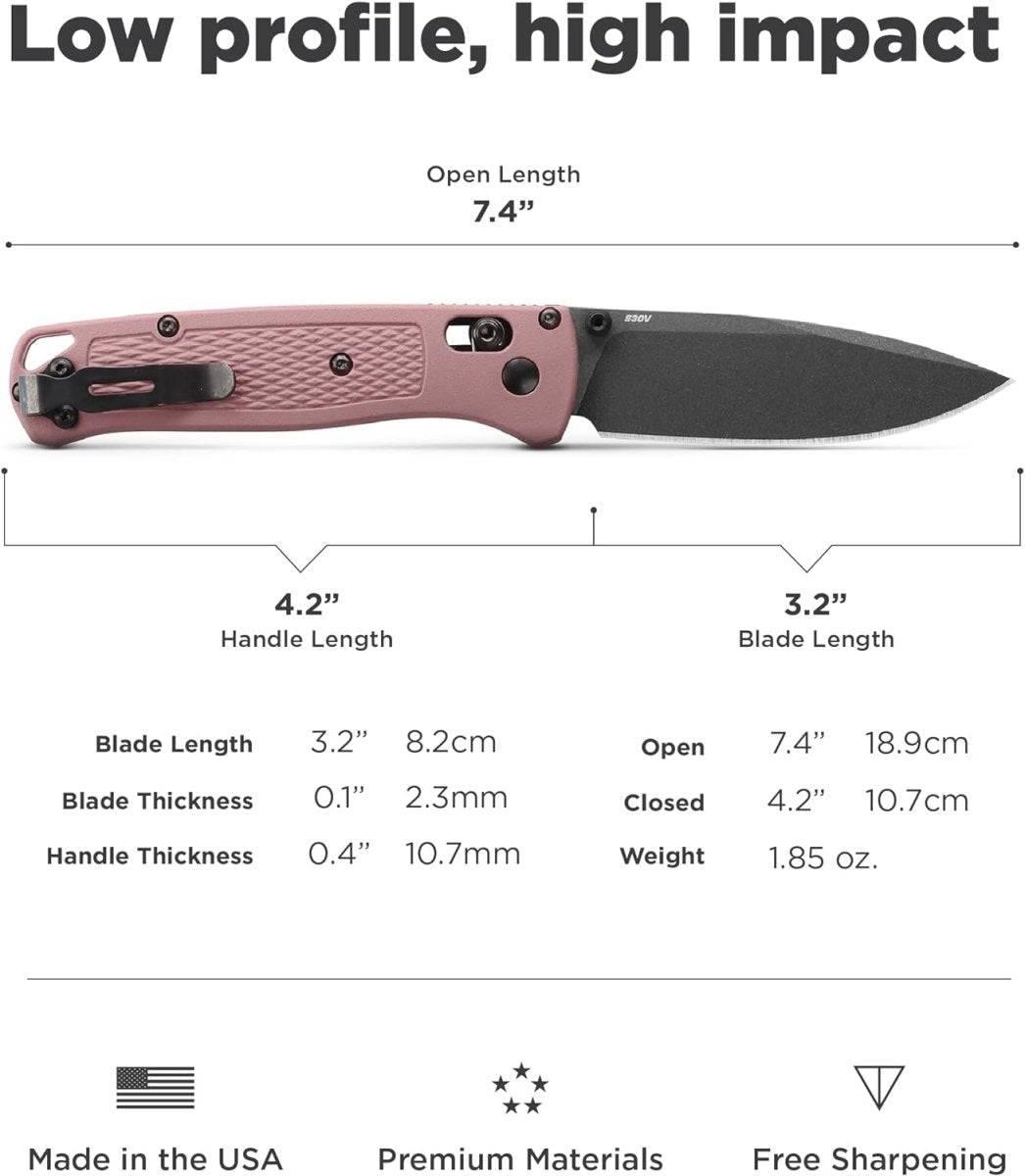 Benchmade 535BK-06 Limited Bugout AXIS Folding Knife 3.24" S30V Cobalt Black Cerakote Plain Blade Alpine Glow Grivory Handles - NORTH RIVER OUTDOORS