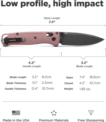 Benchmade 535BK-06 Limited Bugout AXIS Folding Knife 3.24" S30V Cobalt Black Cerakote Plain Blade Alpine Glow Grivory Handles - NORTH RIVER OUTDOORS