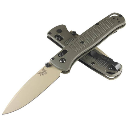 Benchmade 535TN-11 Bugout AXIS Folding Knife 3.24" S30V Desert Verde Cerakote Plain Blade Dark Olive Handles - NORTH RIVER OUTDOORS