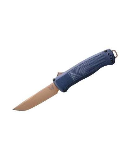 Benchmade 5370FE-01 Shootout OTF Auto Knife 3.51" CPM-CruWear FDE Tanto Blade Crater Blue Grivory Handles - NORTH RIVER OUTDOORS