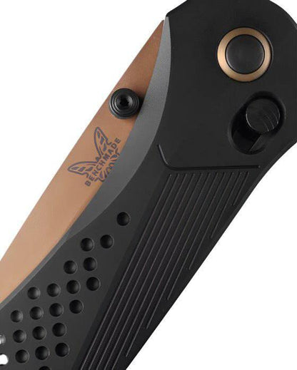 Benchmade 710FE-2401 McHenry & Williams Seven Ten Folding Knife 4" MagnaCut Flat Earth PVD Recurve Drop Point (Limited Edition) - NORTH RIVER OUTDOORS