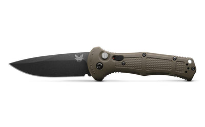 Benchmade 9070BK-1 Claymore Auto Folding Knife 3.6" CPM-D2 Cobalt Black Plain Blade, Ranger Green - NORTH RIVER OUTDOORS