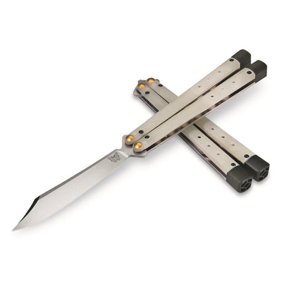 Benchmade 99 Necron Balisong Butterfly Knife 4.59" CPM-S30V Satin Scimitar Blade Jade G10 Handles - NORTH RIVER OUTDOORS