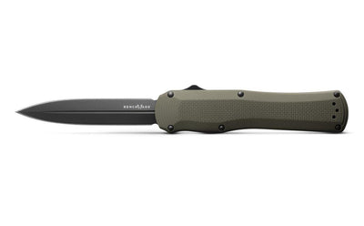 Benchmade Autocrat 3400BK-1 OTF Knife 3.71" Black DLC S30V Double Edge Dagger Blade, OD Green G10 Handles - NORTH RIVER OUTDOORS