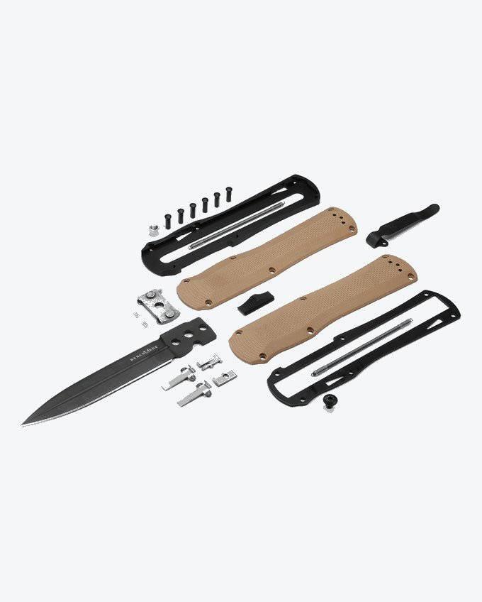 Benchmade Autocrat Auto OTF Knife 3.71" Black DLC S30V Double Edge Coyote Brown G10 3400BK-2 - NORTH RIVER OUTDOORS