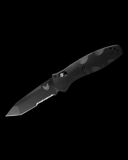 Benchmade Barrage AXIS-Assisted Folding Knife 3.6" Black Tanto Combo Blade Black Valox Handles - NORTH RIVER OUTDOORS