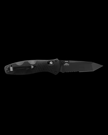 Benchmade Barrage AXIS-Assisted Folding Knife 3.6" Black Tanto Combo Blade Black Valox Handles - NORTH RIVER OUTDOORS