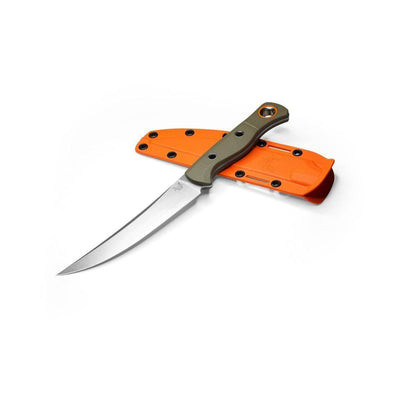 Benchmade Meatcrafter 15500-3 Fixed Blade 6.08" CPM-S45VN Stonewashed, OD Green Handles (USA) - NORTH RIVER OUTDOORS
