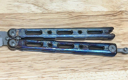 Benchmade Semi-Custom 85 Billet Ti Balisong Butterfly 4.4" "Lightning Strike" - NORTH RIVER OUTDOORS
