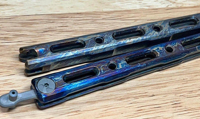 Benchmade Semi-Custom 85 Billet Ti Balisong Butterfly 4.4" "Lightning Strike" - NORTH RIVER OUTDOORS