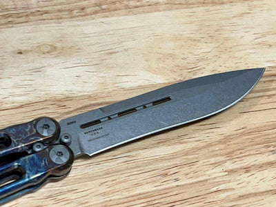 Benchmade Semi-Custom 85 Billet Ti Balisong Butterfly 4.4" "Lightning Strike" - NORTH RIVER OUTDOORS