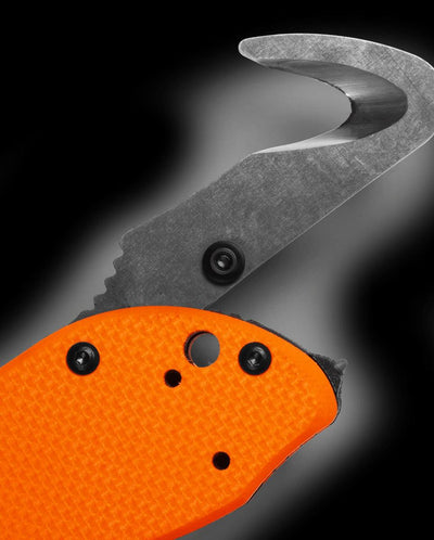 Benchmade Triage Rescue Folding Knife 3.5" Orange G10 Handles, Safety Cutter, Glass Breaker - NORTH RIVER OUTDOORS