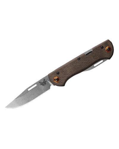 Benchmade Weekender 2-Blade Slipjoint Folding Knife 2.97" Satin S30V Clip Point and Drop Point Blades, Green Canvas Micarta Handles - NORTH RIVER OUTDOORS