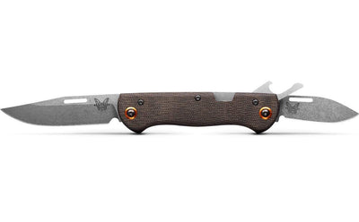 Benchmade Weekender 2-Blade Slipjoint Folding Knife 2.97" Satin S30V Clip Point and Drop Point Blades, Green Canvas Micarta Handles - NORTH RIVER OUTDOORS