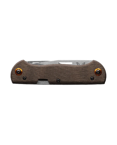 Benchmade Weekender 2-Blade Slipjoint Folding Knife 2.97" Satin S30V Clip Point and Drop Point Blades, Green Canvas Micarta Handles - NORTH RIVER OUTDOORS
