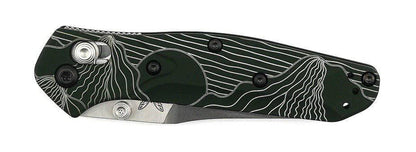 Custom Engraved Benchmade 945 Mini Osborne Folding Knife 2.92" S30V Satin Plain Blade, Green - NORTH RIVER OUTDOORS