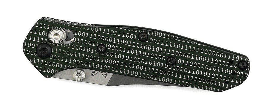 Custom Engraved Benchmade 945 Mini Osborne Folding Knife 2.92" S30V Satin Plain Blade, Green - NORTH RIVER OUTDOORS