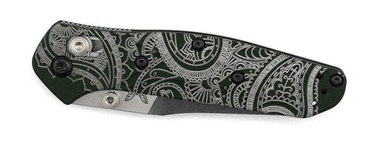 Custom Engraved Benchmade 945 Mini Osborne Folding Knife 2.92" S30V Satin Plain Blade, Green - NORTH RIVER OUTDOORS