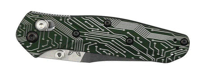 Custom Engraved Benchmade 945 Mini Osborne Folding Knife 2.92" S30V Satin Plain Blade, Green - NORTH RIVER OUTDOORS