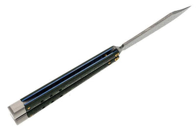 Benchmade 99-242 Gold Class Necron Latchless Balisong Butterfly Knife 4.59" Weehawk Damasteel - NORTH RIVER OUTDOORS