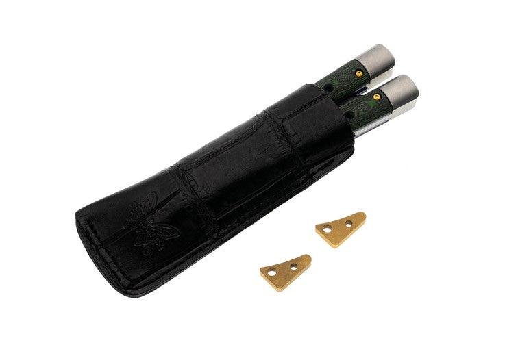 Benchmade 99-242 Gold Class Necron Latchless Balisong Butterfly Knife 4.59" Weehawk Damasteel - NORTH RIVER OUTDOORS