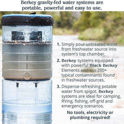 Big Berkey Gravity-Fed Water Filter System BU2 (2.25 Gal) - NORTH RIVER OUTDOORS