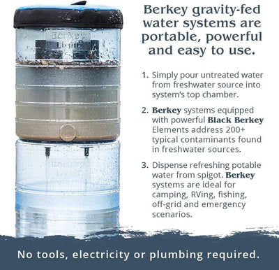 Royal Berkey Gravity-Fed Water Filter with 2 Black Berkey Elements RU2 (3.25 Gal) - NORTH RIVER OUTDOORS