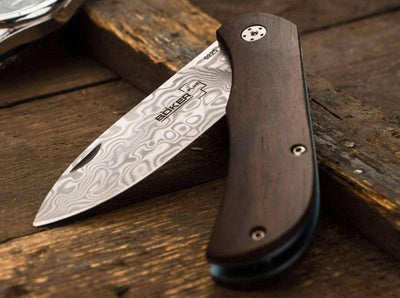 Boker 01BO223DAM Exskelibur II Folding Knife 2.75" Damascus - NORTH RIVER OUTDOORS