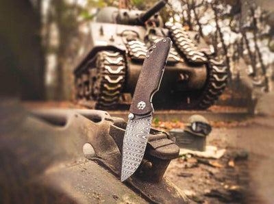 Boker 110662DAM M4 Sherman Folding Knife 3.03" Damascus (Germany) - NORTH RIVER OUTDOORS