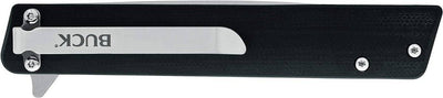 Buck 256 Decatur Ball Bearing Flipper Knife 3.5" Drop Point Blade Black G10 Handles (0256BKS) - NORTH RIVER OUTDOORS
