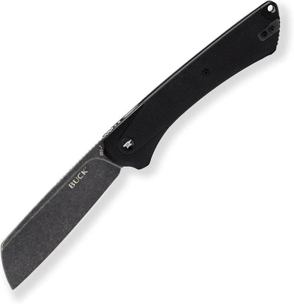 Buck 263 HiLine XL Manual Frame Lock Flipper Knife 3.75" D2 Black Stonewashed Cleaver Gray Handles - NORTH RIVER OUTDOORS