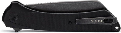 Buck 263 HiLine XL Manual Frame Lock Flipper Knife 3.75" D2 Black Stonewashed Cleaver Gray Handles - NORTH RIVER OUTDOORS