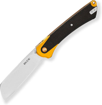 Buck 263 HiLine XL Manual Frame Lock Flipper Knife 3.75" D2 Black Stonewashed Cleaver Gray Handles - NORTH RIVER OUTDOORS