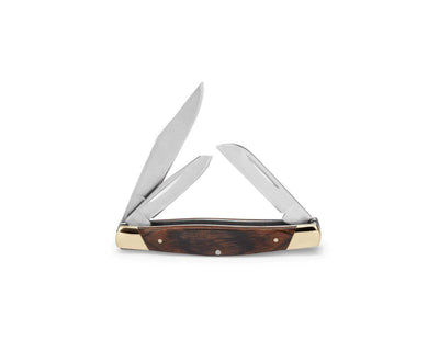Buck 373 Trio Stockman w/Three Blades & Woodgrain Handle 3.25" Closed - NORTH RIVER OUTDOORS
