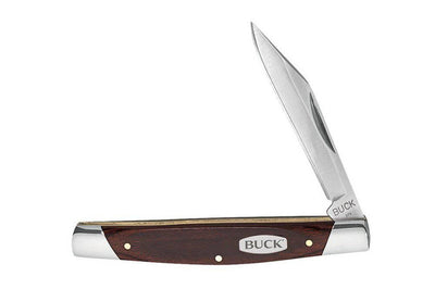 Buck 379 Solo Single Blade Pocket Knife 3" Closed Woodgrain Handles - NORTH RIVER OUTDOORS